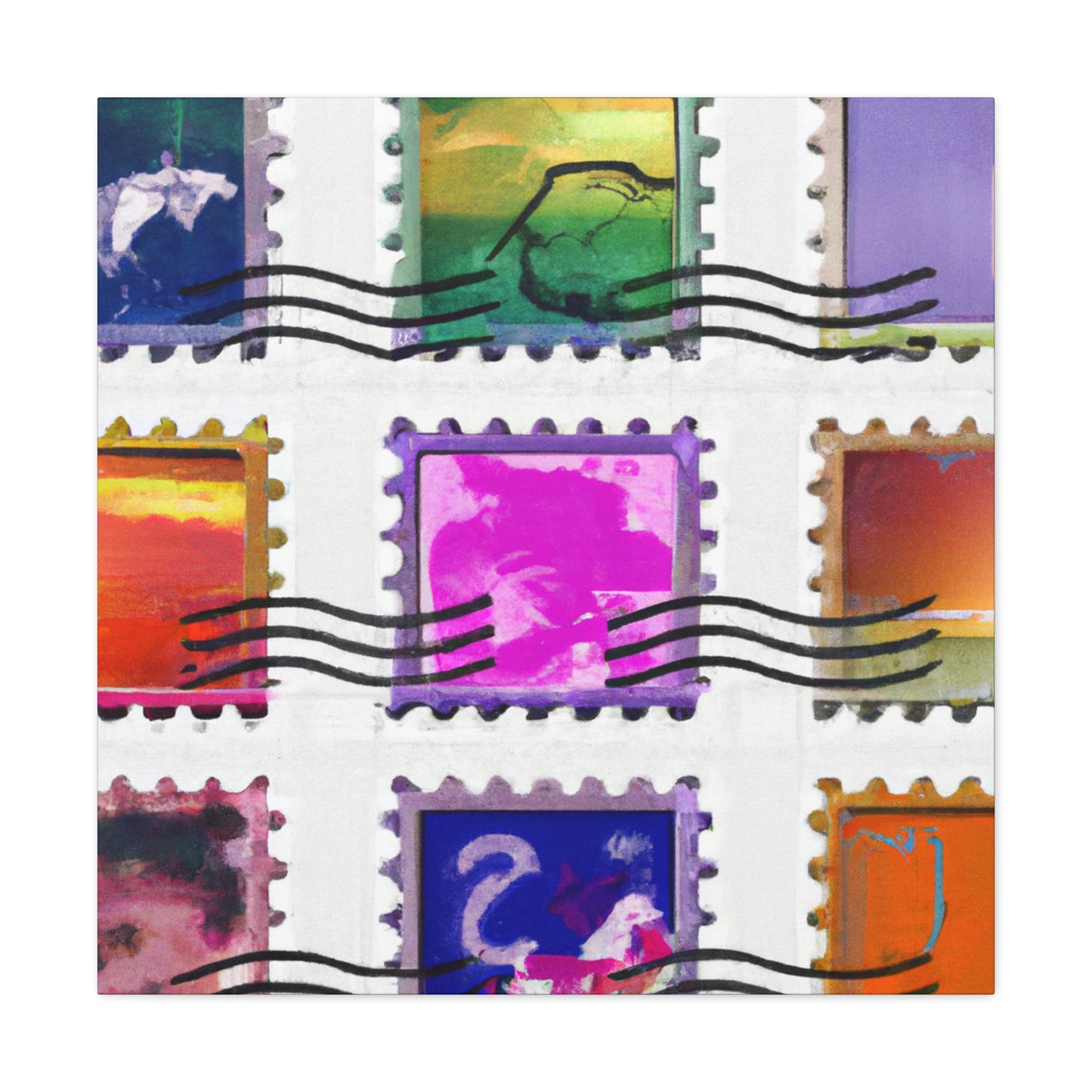 Global Stamp Collection - Postage Stamp Collector Canvas Wall Art