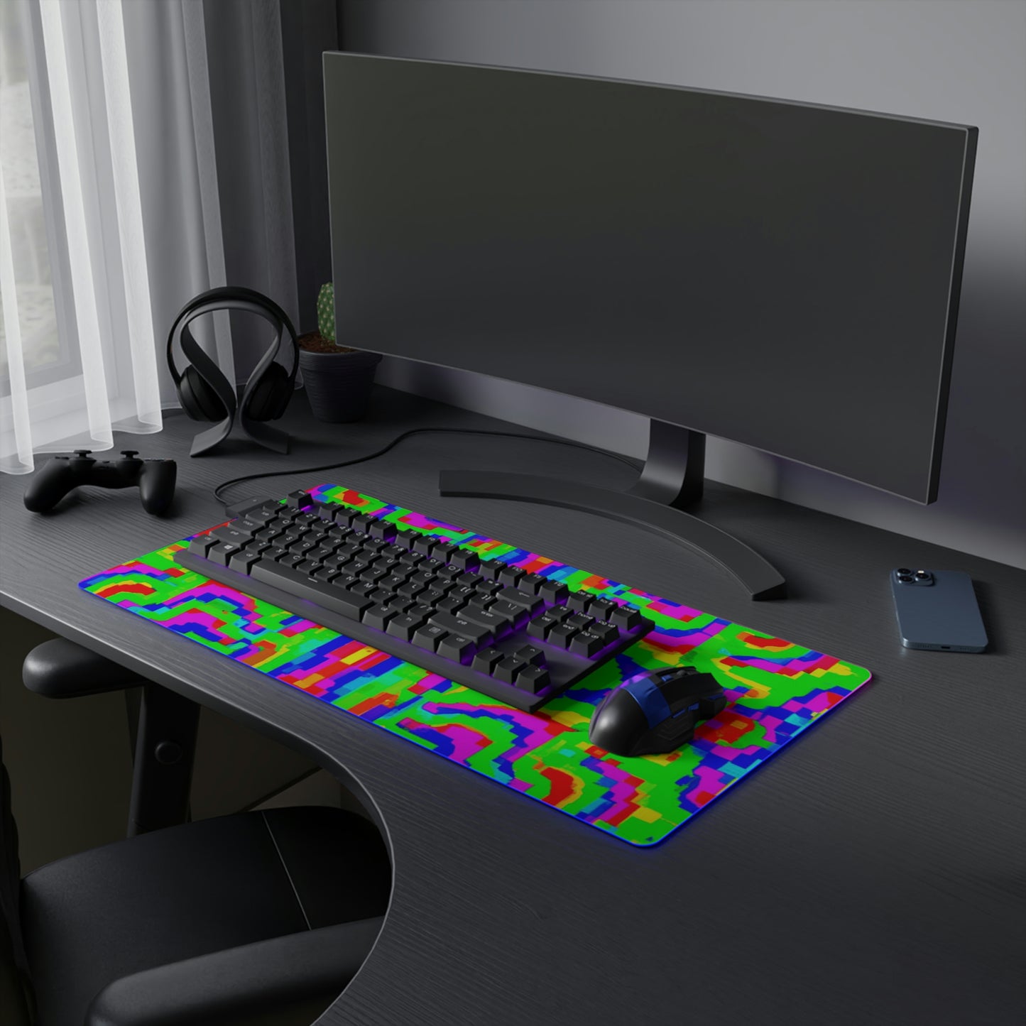 Rock Joe Brodie - Psychedelic Trippy LED Light Up Gaming Mouse Pad