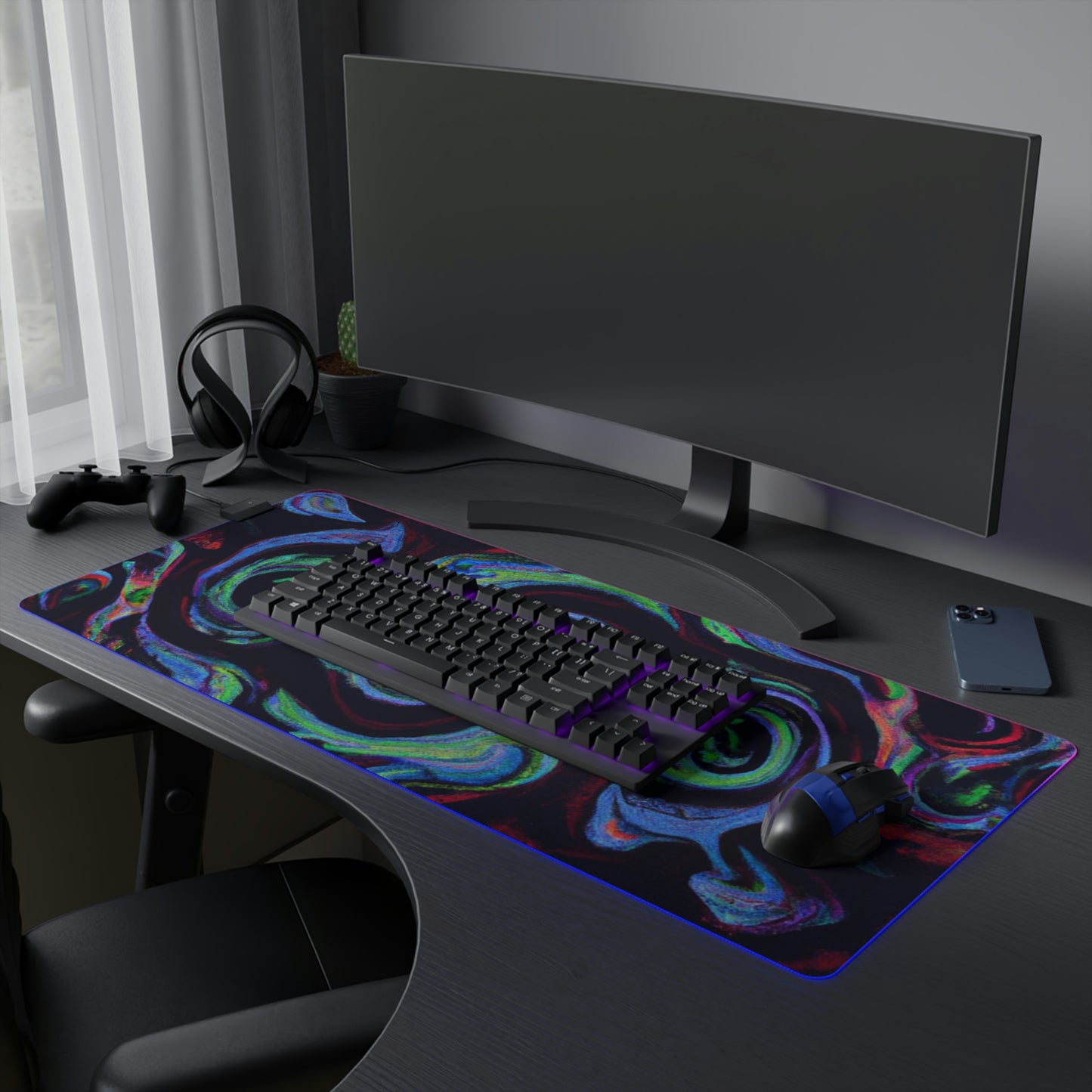 Old Sparky - Psychedelic Trippy LED Light Up Gaming Mouse Pad
