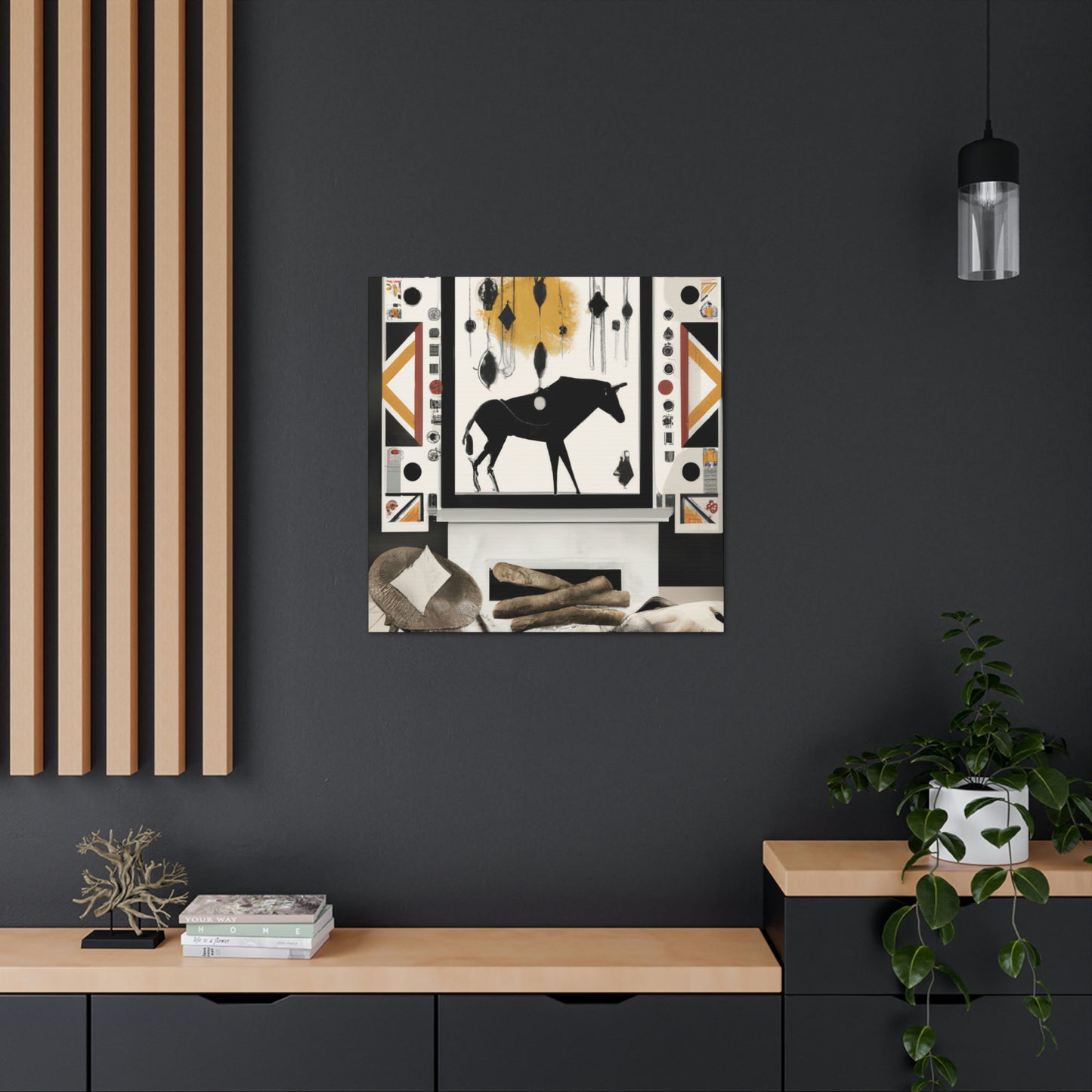 Running Wolf - Native American Indian Canvas Wall Art