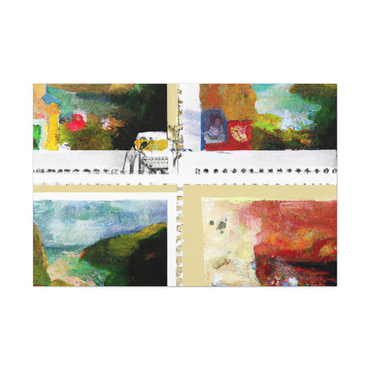 World Wonders Collection - Postage Stamp Collector Canvas Wall Art