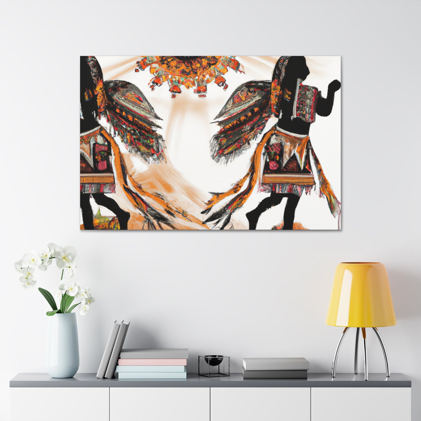 Running Deer - Native American Indian Canvas Wall Art