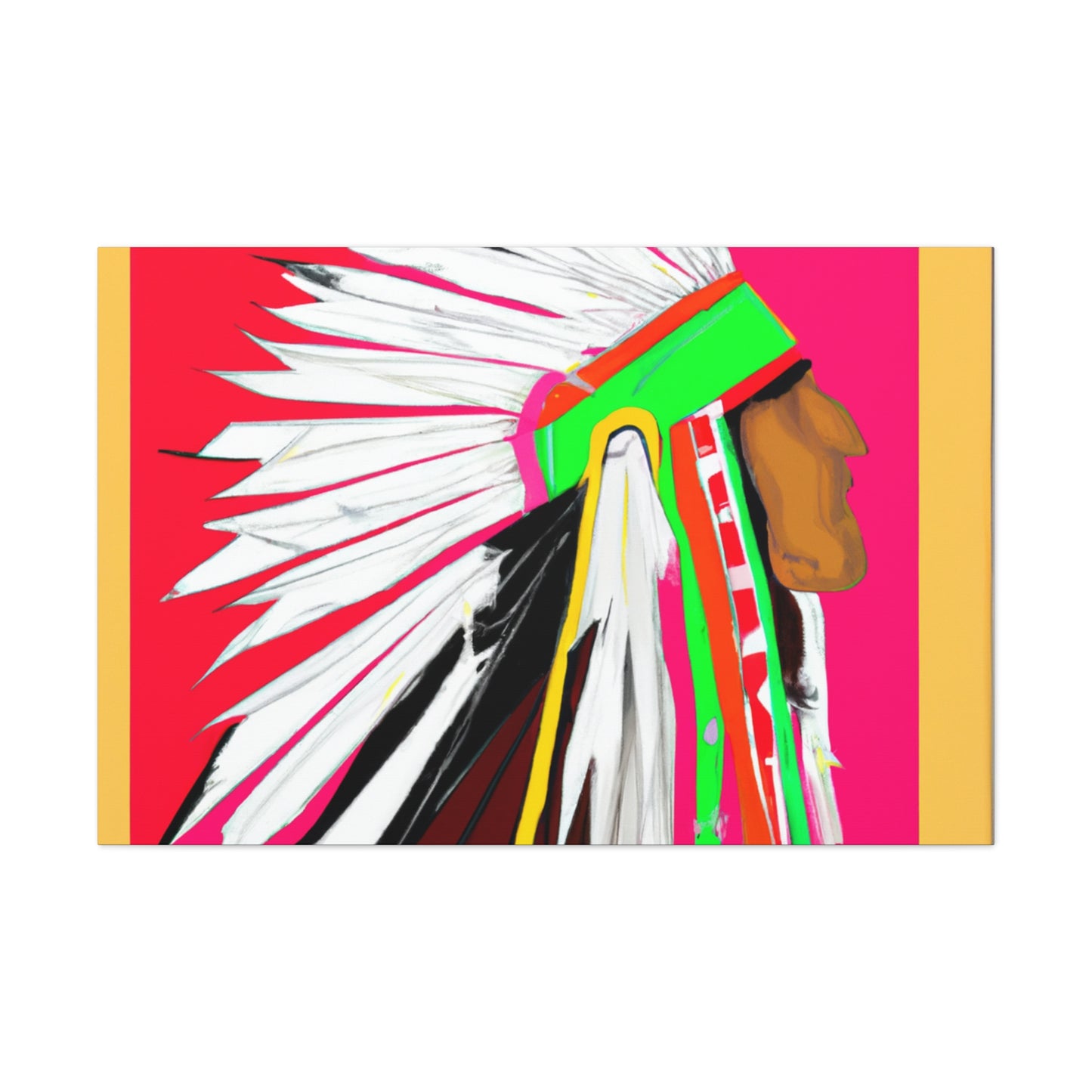 Little Hawk of the Great Plains - Native American Indian Canvas Wall Art