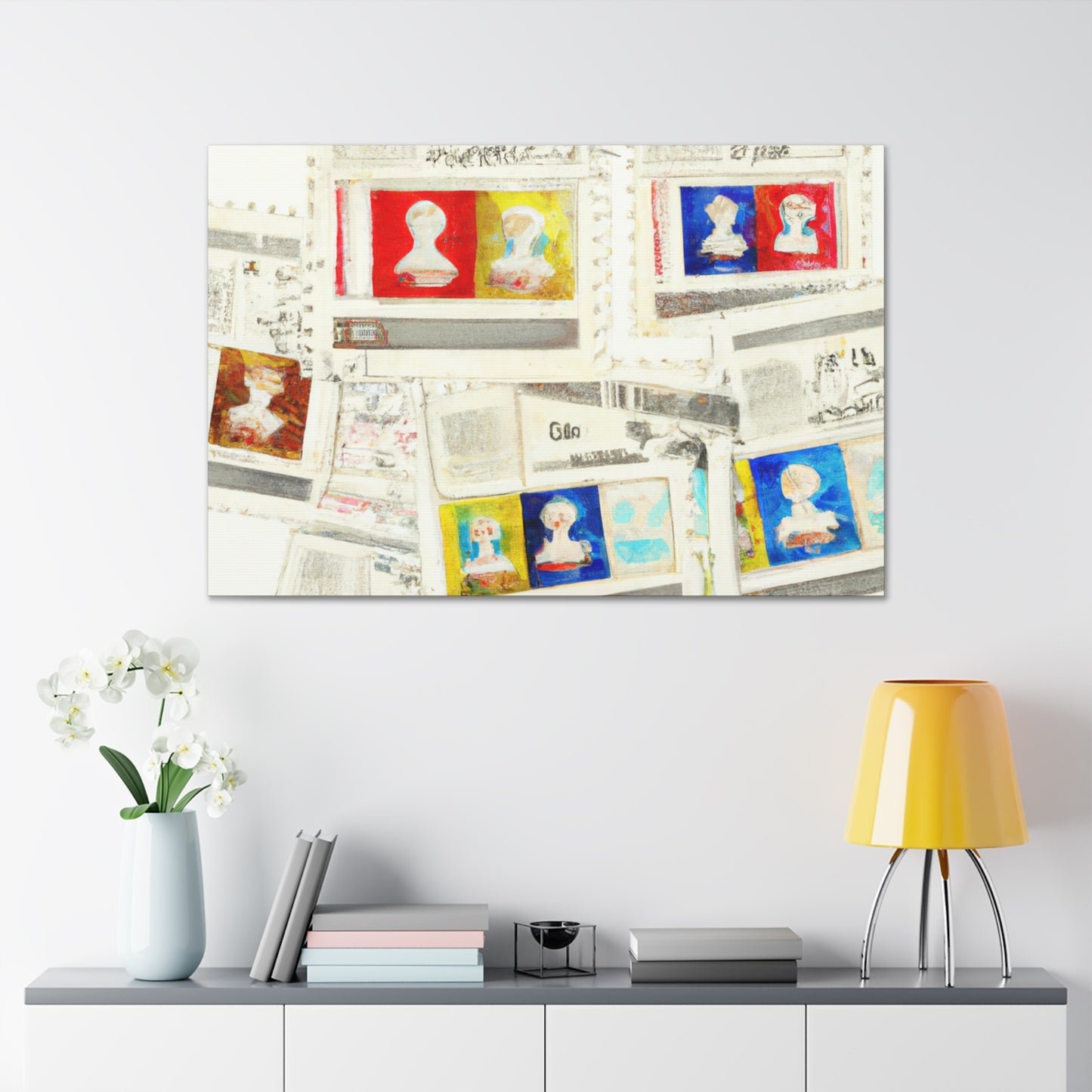 Global Friendship Stamps - Postage Stamp Collector Canvas Wall Art