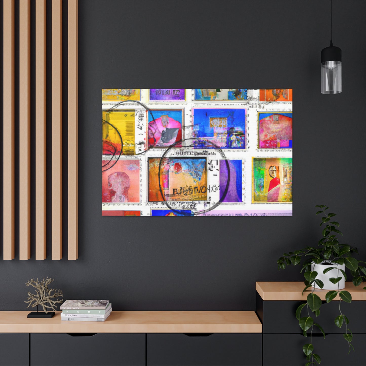 Global Express Stamps - Postage Stamp Collector Canvas Wall Art