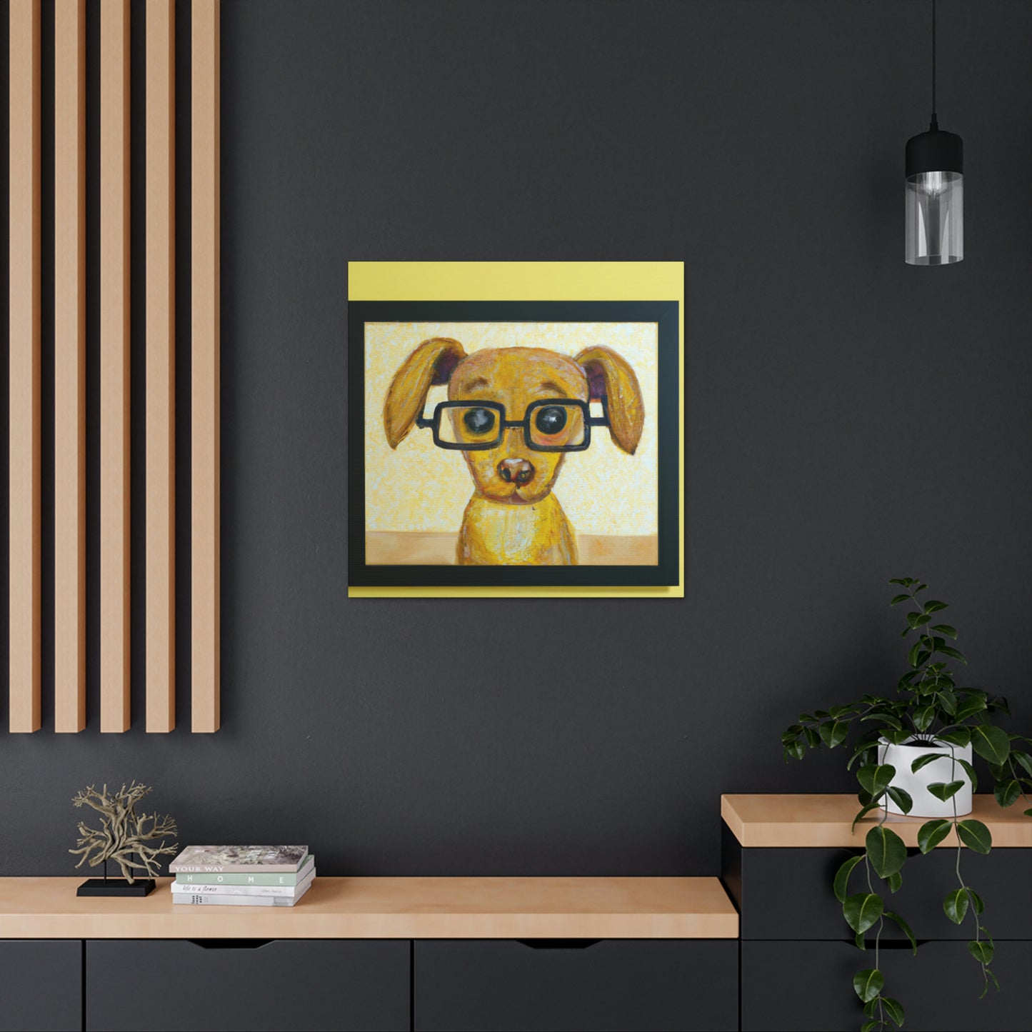 Snowflake the Slobbery Hound - Dog Lovers Canvas Wall Art
