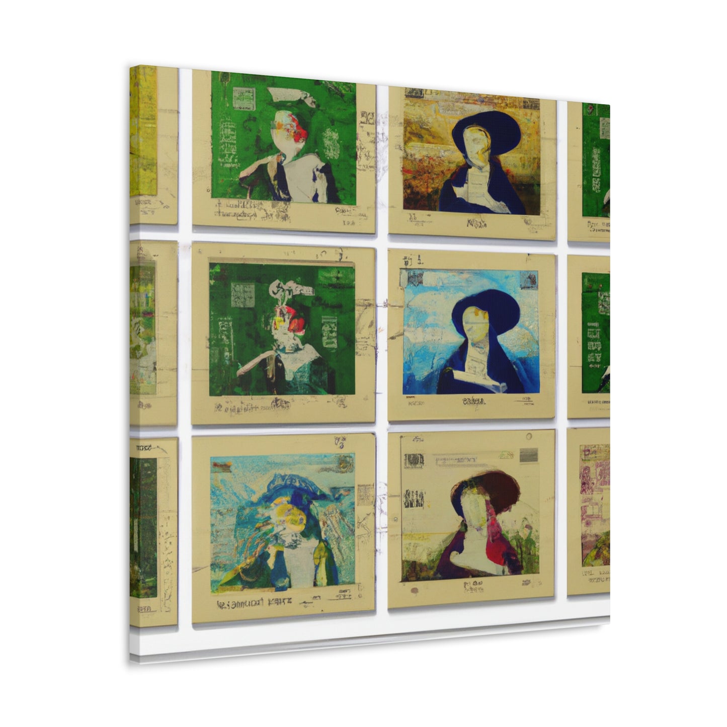 Time Travelers: Capturing Global Histories - Postage Stamp Collector Canvas Wall Art