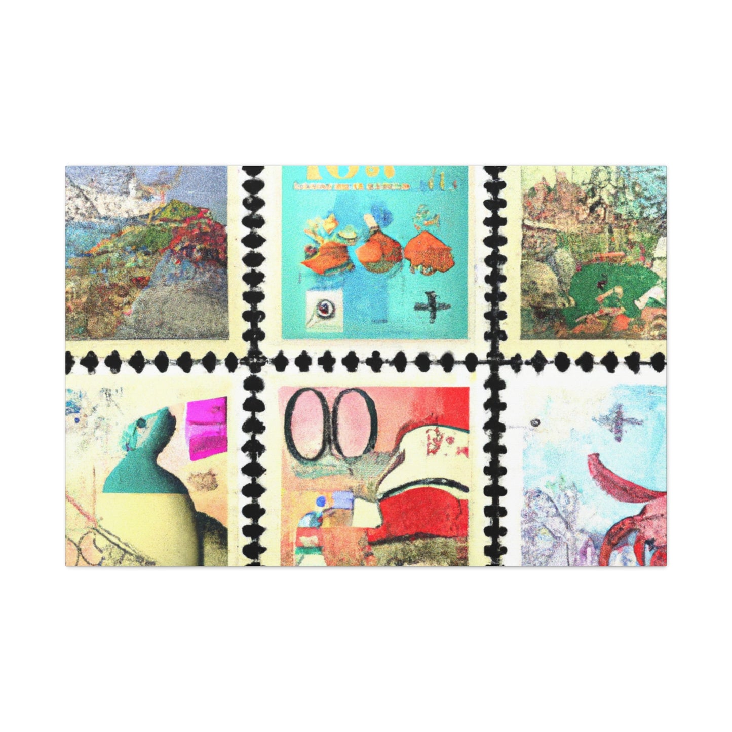 Globelilies - Postage Stamp Collector Canvas Wall Art