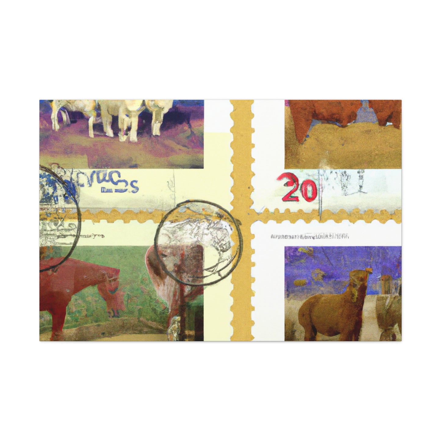 "Cultural Crossroads" - Postage Stamp Collector Canvas Wall Art