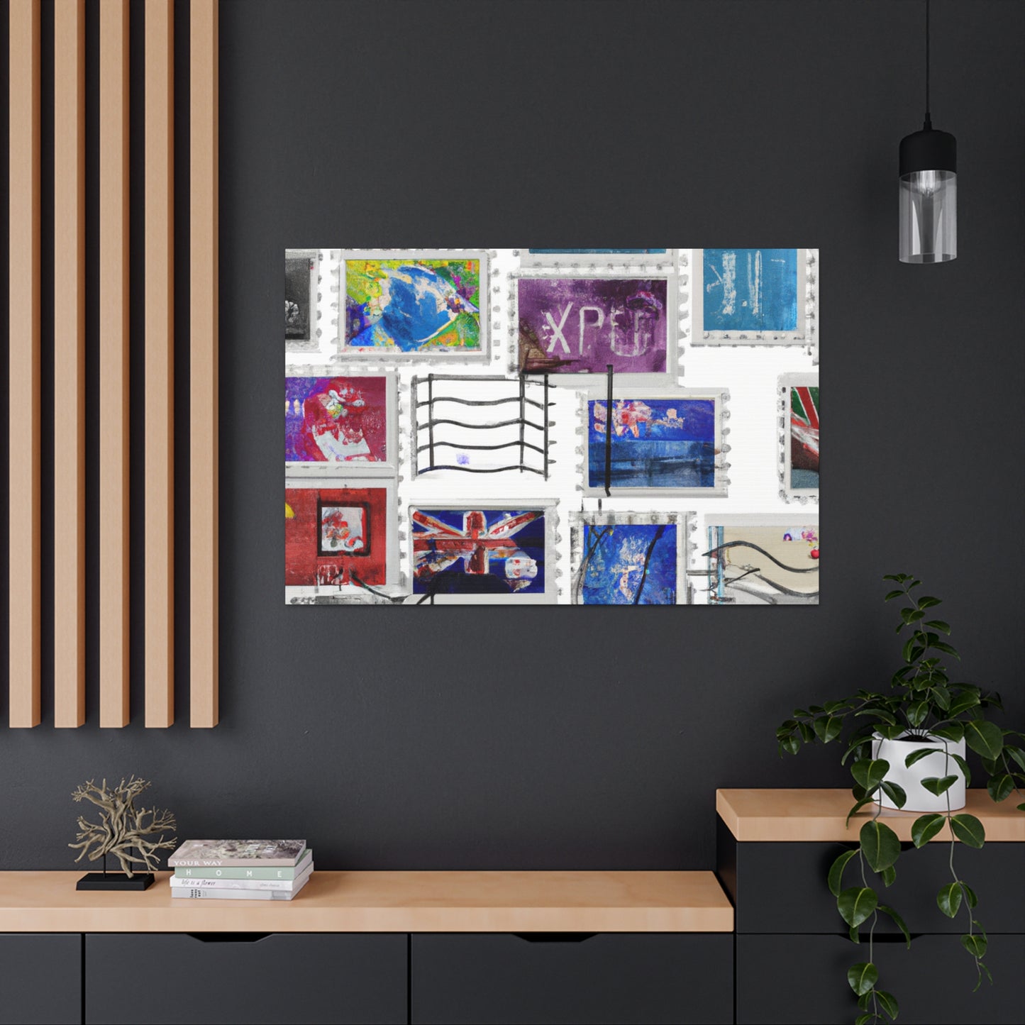 "Global Impressions: A Collection of Ancient Stamps" - Postage Stamp Collector Canvas Wall Art