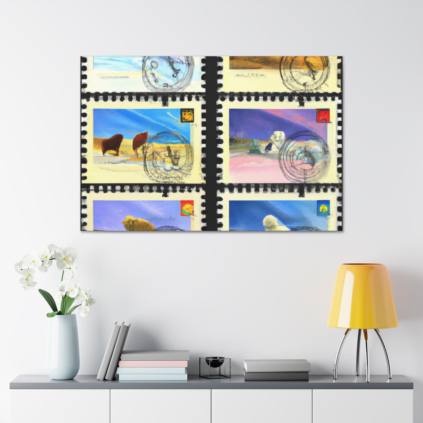 International Heritage Collection - Postage Stamp Collector Canvas Wall Art