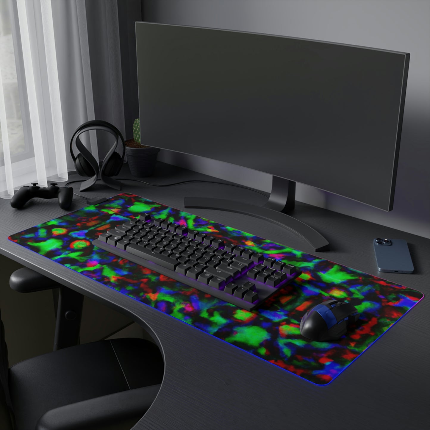 Tin-Tin the Robot - Psychedelic Trippy LED Light Up Gaming Mouse Pad