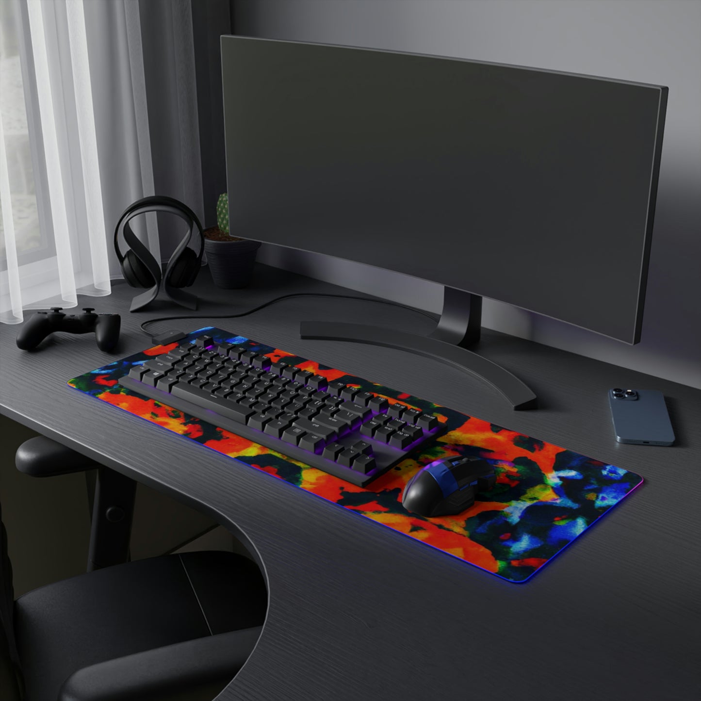 Bombardier Buster - Psychedelic Trippy LED Light Up Gaming Mouse Pad