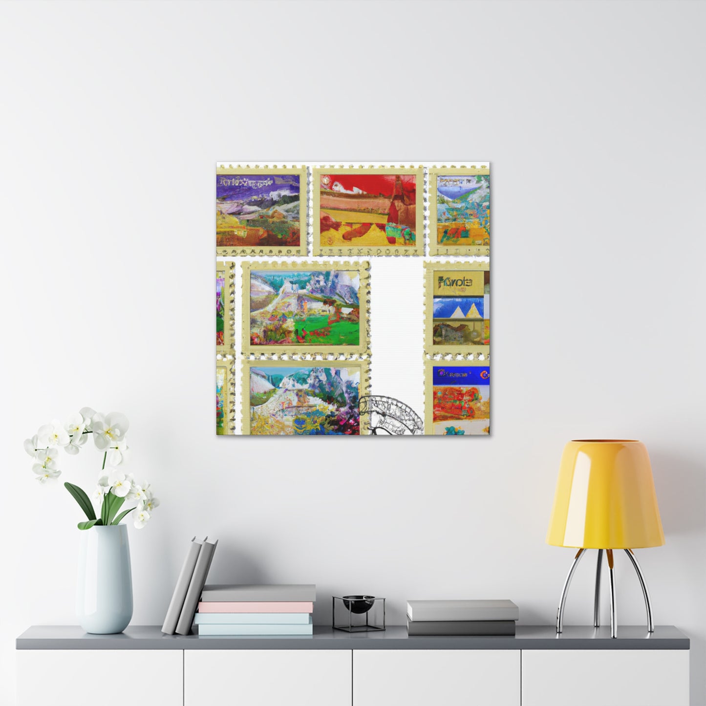 "Global Expressions" - Postage Stamp Collector Canvas Wall Art