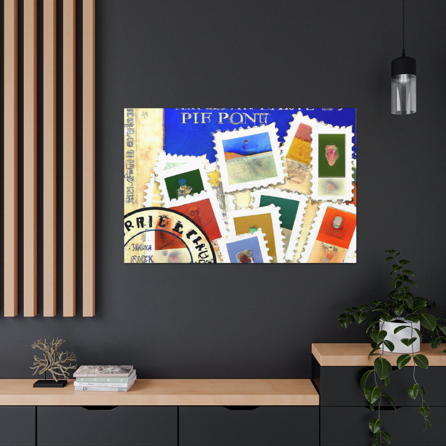 Globetrotting Stamps - Postage Stamp Collector Canvas Wall Art