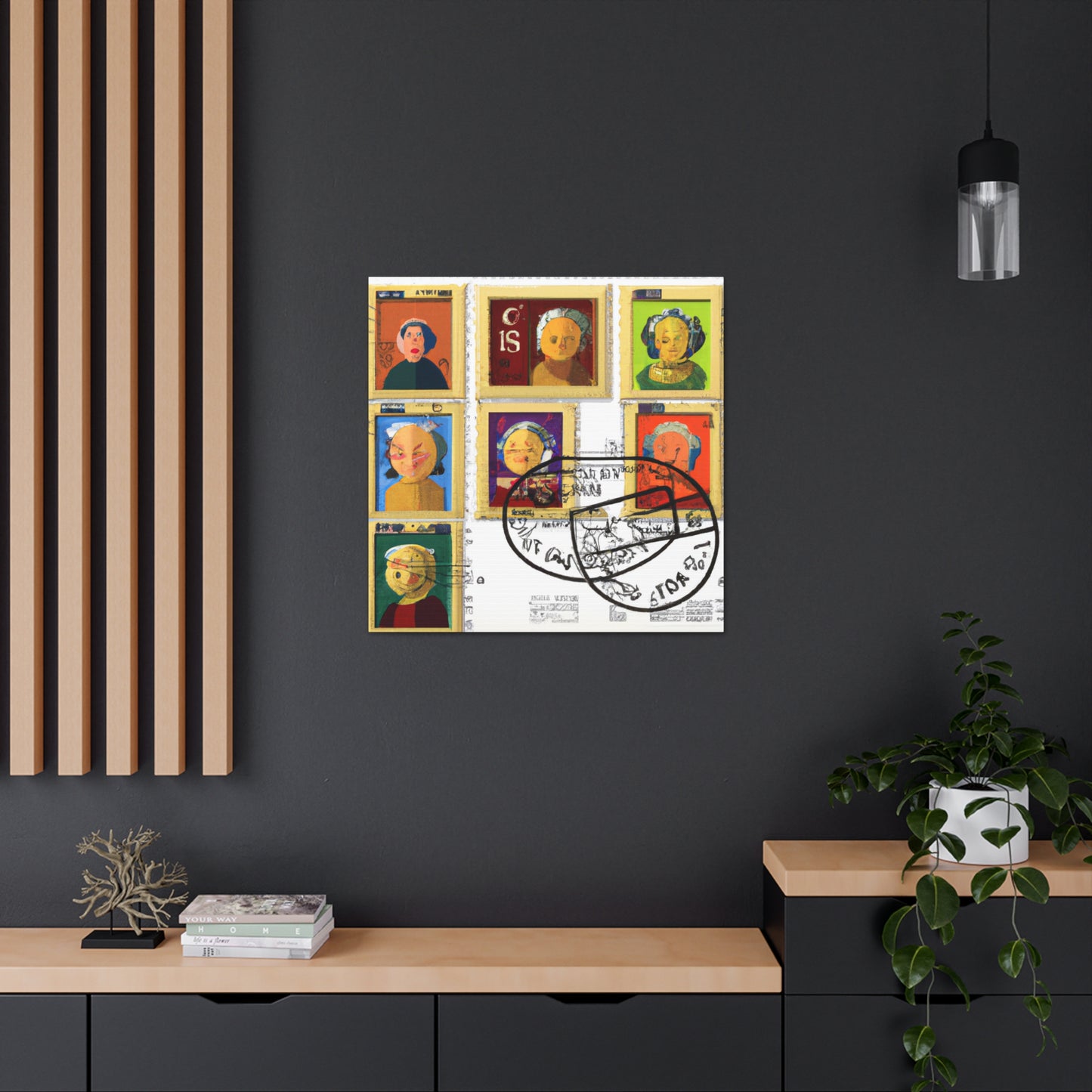 World Wonders Stamps - Postage Stamp Collector Canvas Wall Art