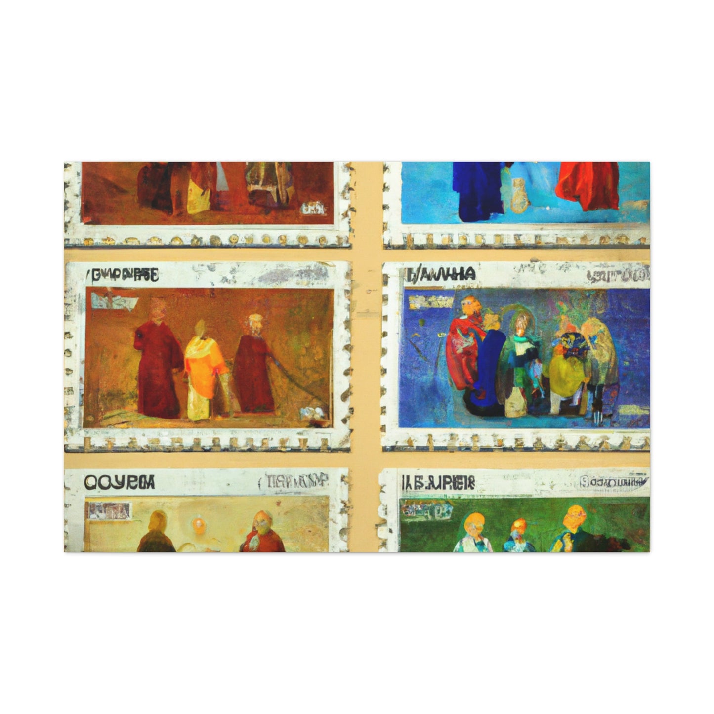 Global Celebration Stamps - Postage Stamp Collector Canvas Wall Art