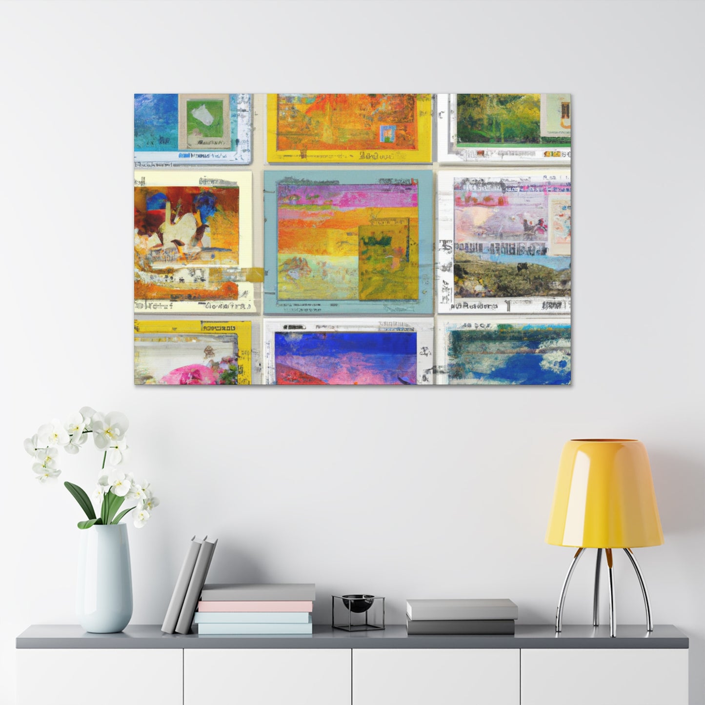 World of Wonders Stamp Collection - Postage Stamp Collector Canvas Wall Art