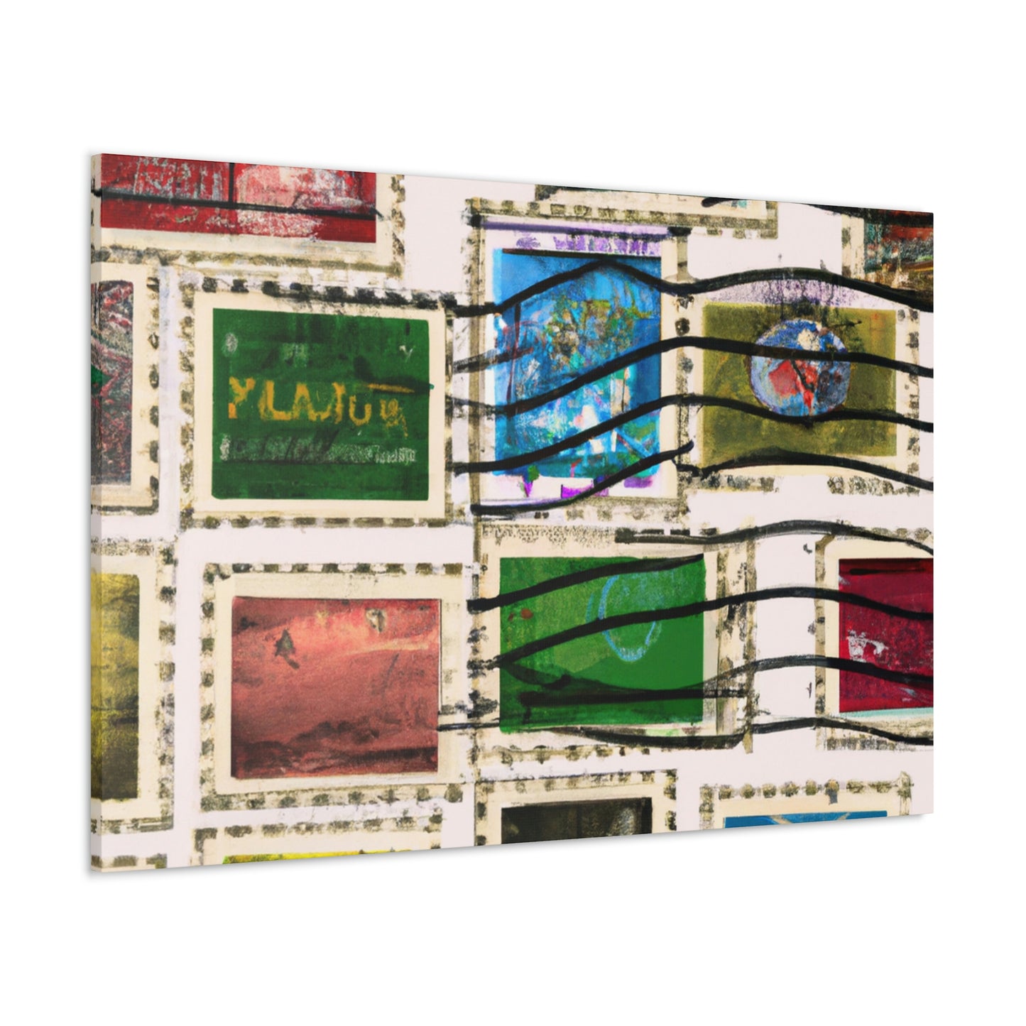 "A Global Journey - Collectible Postage Stamps" - Canvas