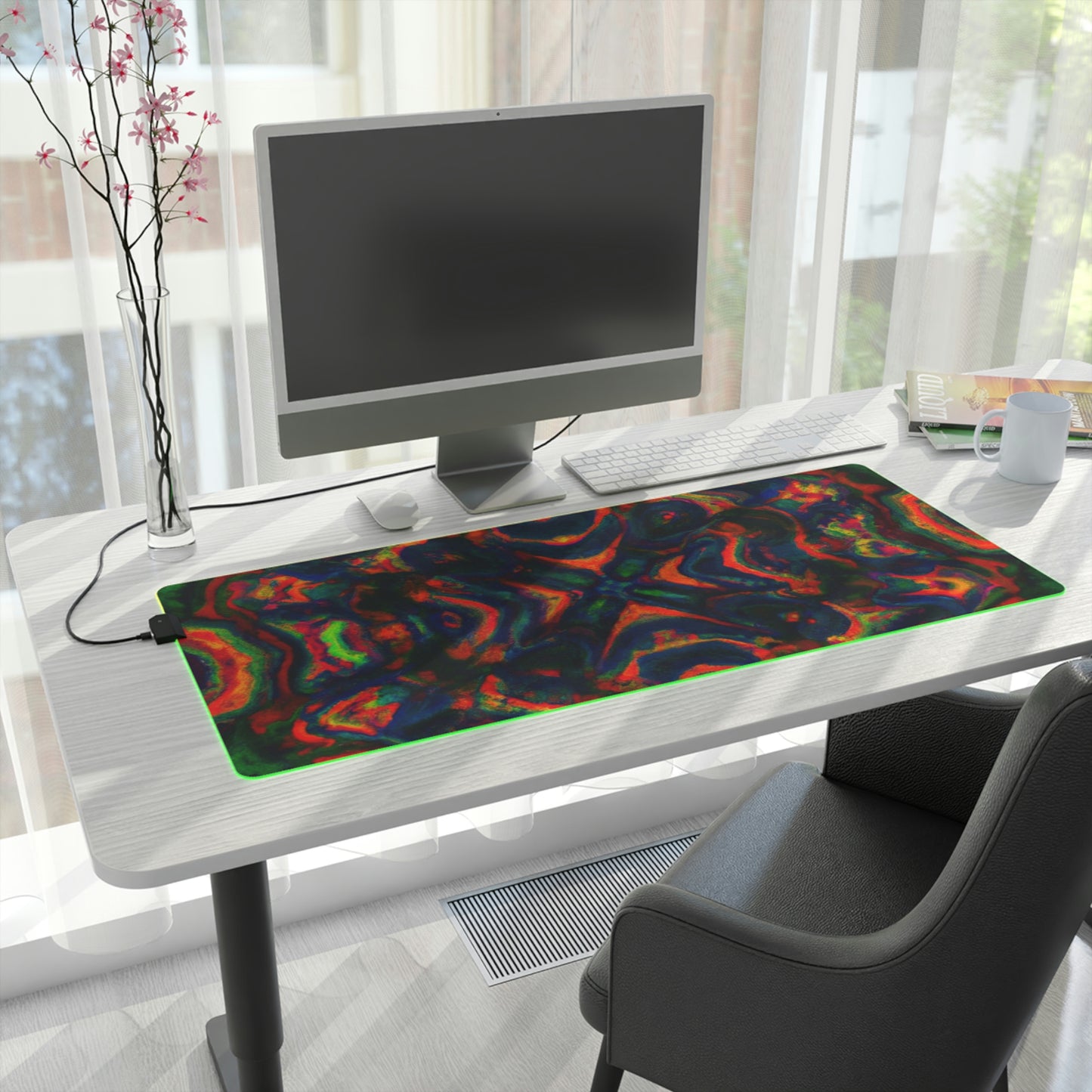 Skip 'n' Glide - Psychedelic Trippy LED Light Up Gaming Mouse Pad