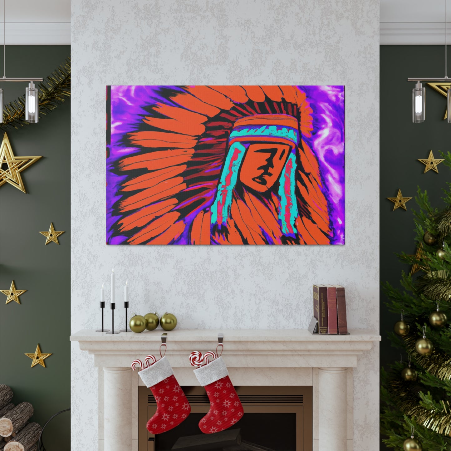 Tecumseh Brightstar - Native American Indian Canvas Wall Art