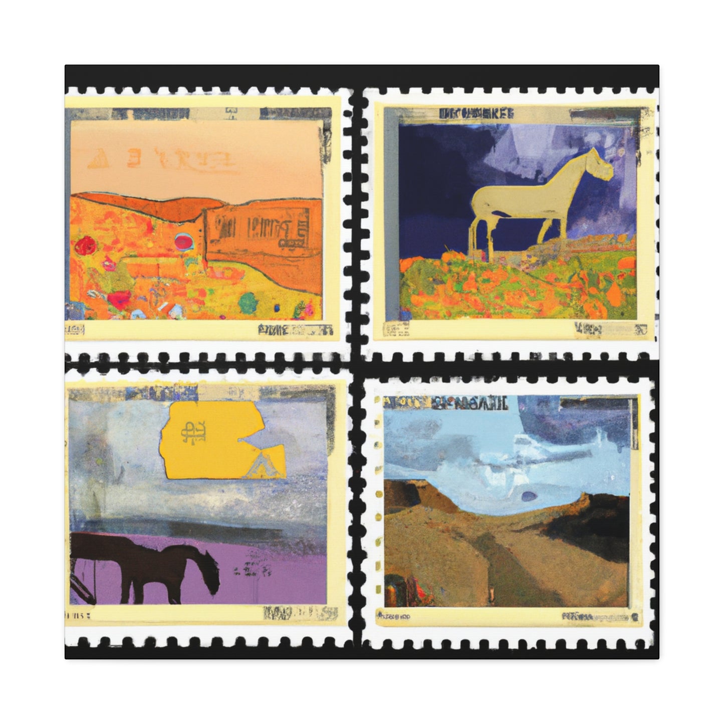 Global Cultural Legends Stamps - Postage Stamp Collector Canvas Wall Art