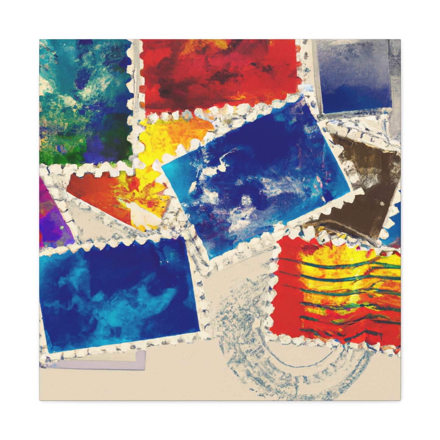 Global Postal Stamp Collection. - Postage Stamp Collector Canvas Wall Art