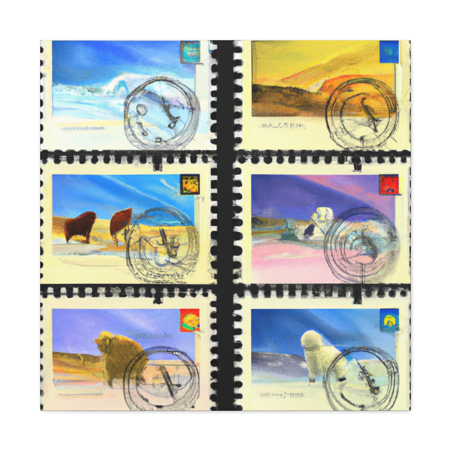 International Heritage Collection - Postage Stamp Collector Canvas Wall Art