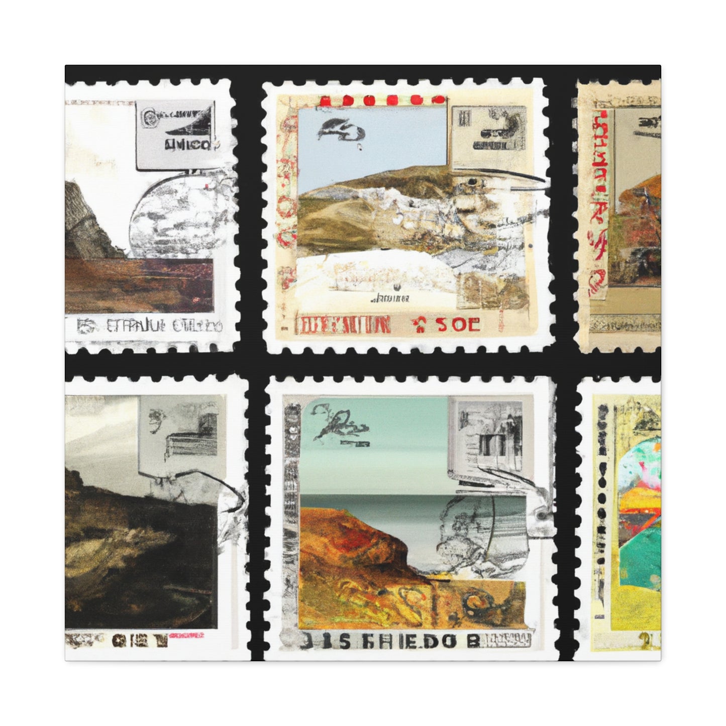 Globetrotter's Gallery - Postage Stamp Collector Canvas Wall Art