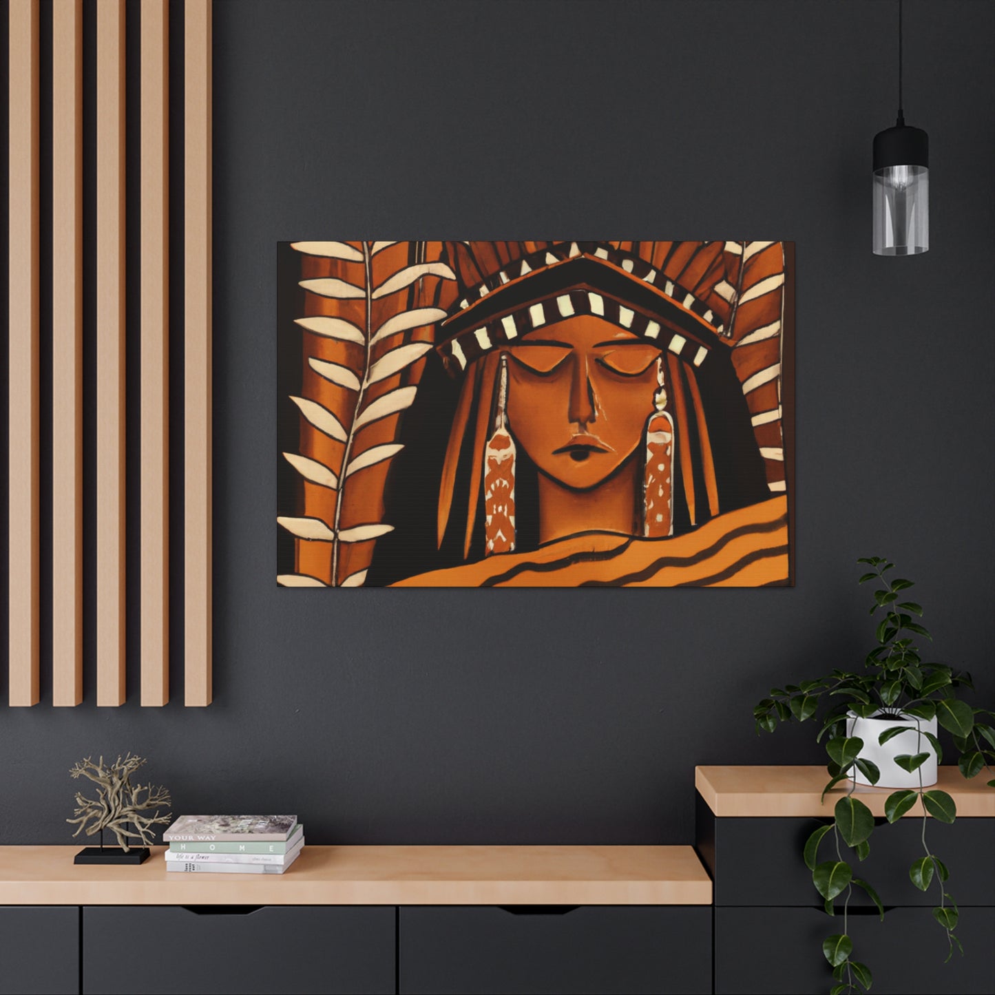 Little Deer of the Painted Valley - Native American Indian Canvas Wall Art