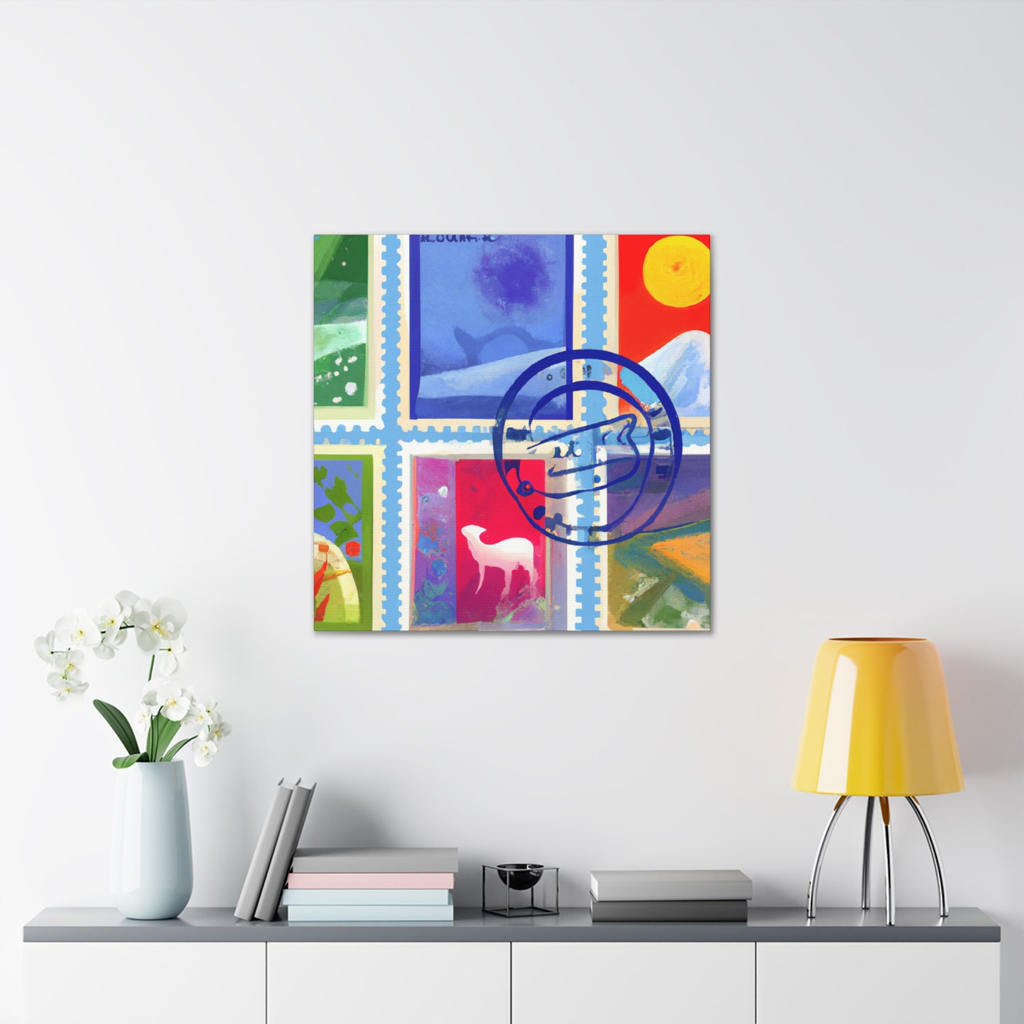 Global Connections Stamps. - Postage Stamp Collector Canvas Wall Art