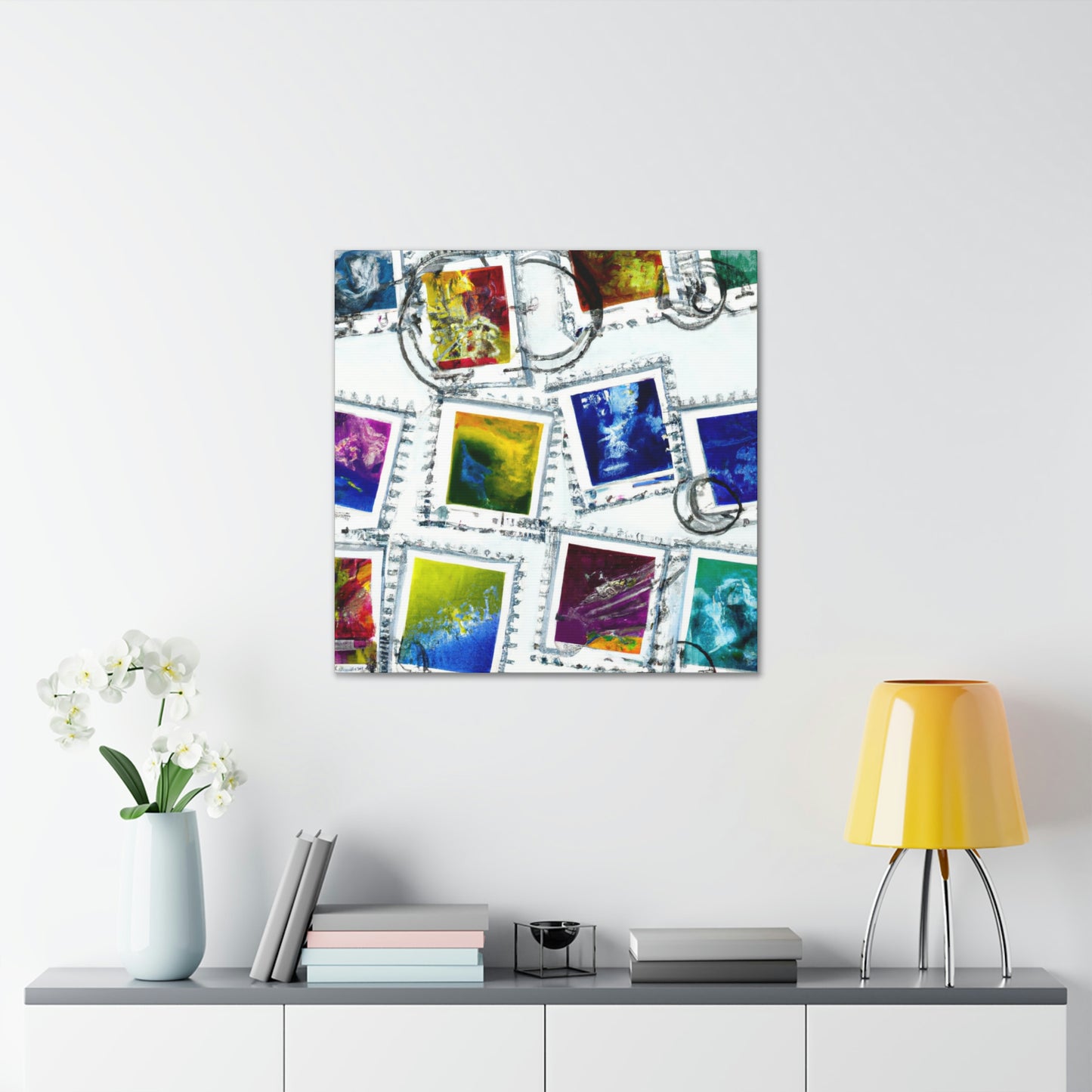 "Global Travelers" - Postage Stamp Collector Canvas Wall Art