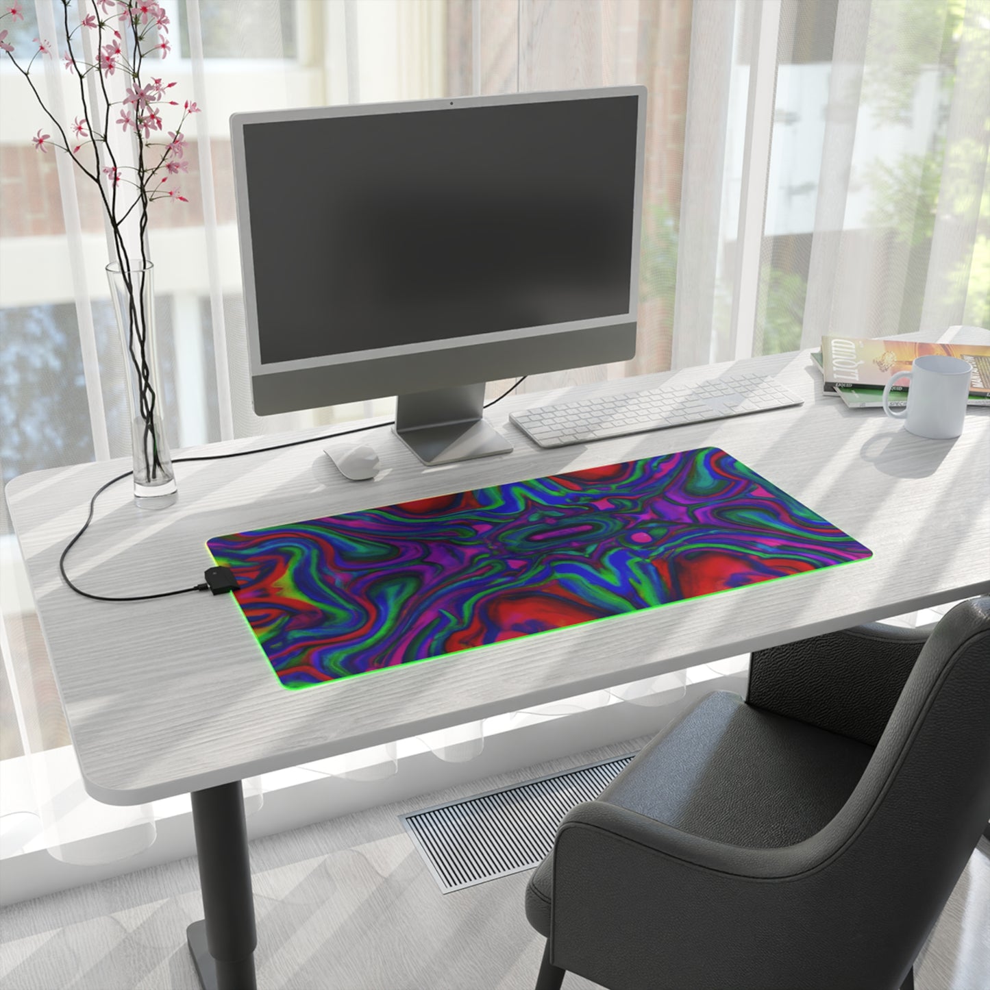 Ricky Rockett - Psychedelic Trippy LED Light Up Gaming Mouse Pad