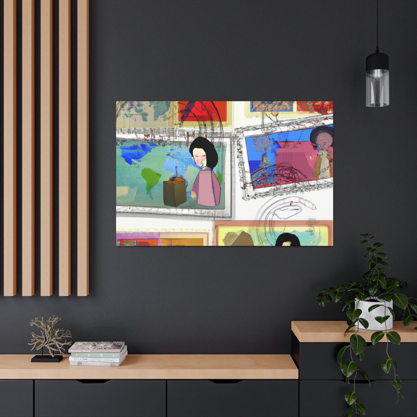 Celebrating Global Cultures: A Journey Through Stamps - Postage Stamp Collector Canvas Wall Art