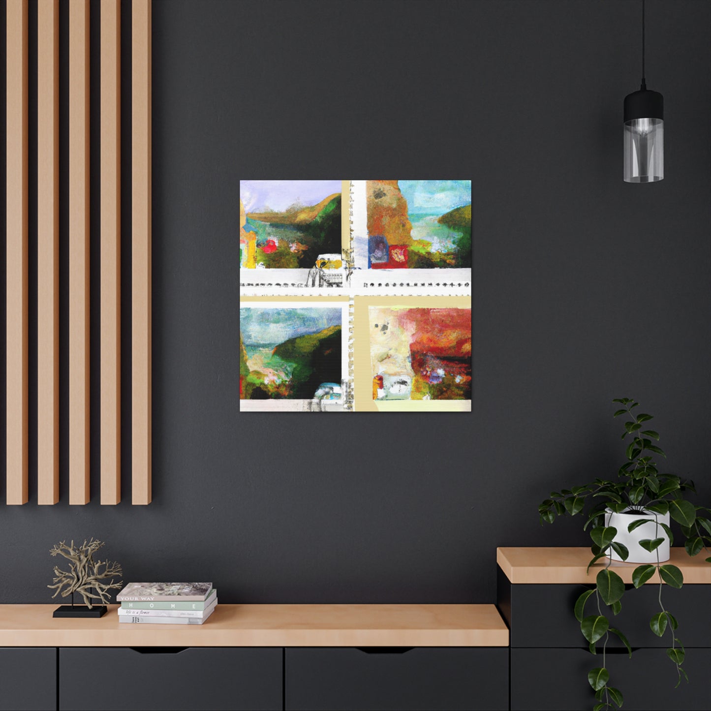 World Wonders Collection - Postage Stamp Collector Canvas Wall Art