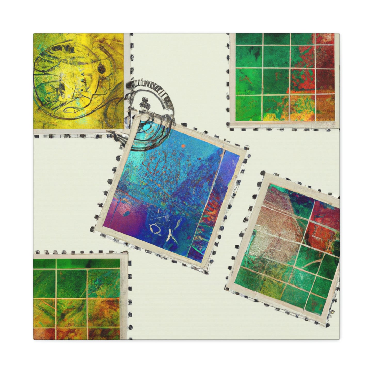 Global Postage Stamps. - Postage Stamp Collector Canvas Wall Art