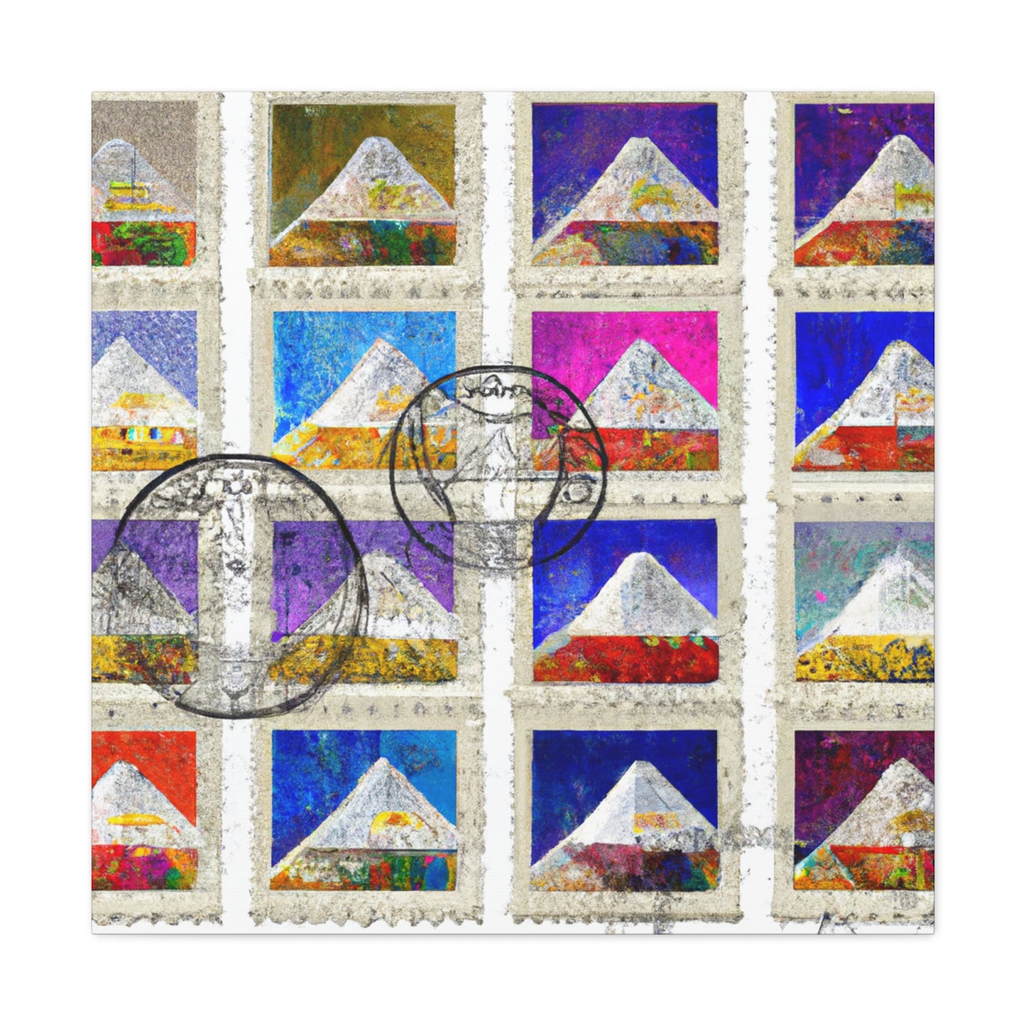 "Global Treasures" - Postage Stamp Collector Canvas Wall Art