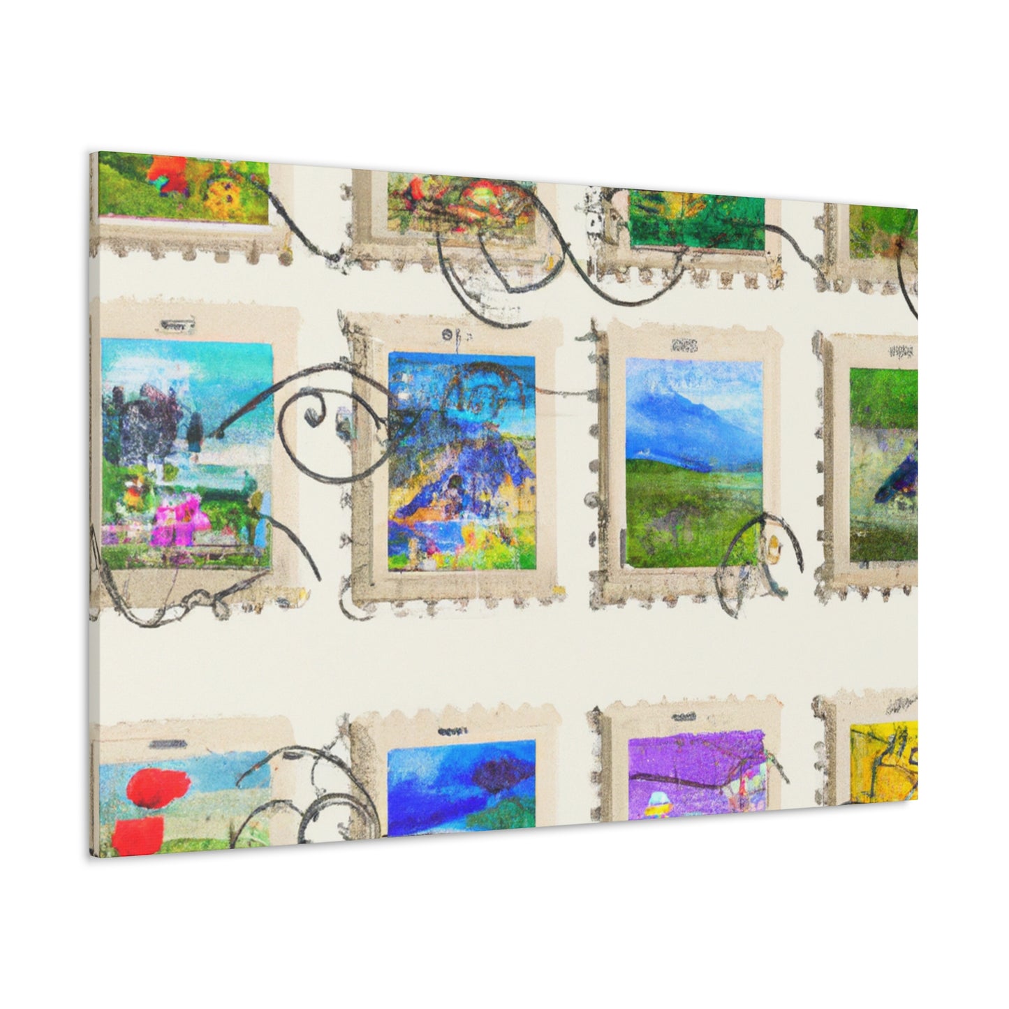Global Treasures Stamp Collection - Postage Stamp Collector Canvas Wall Art