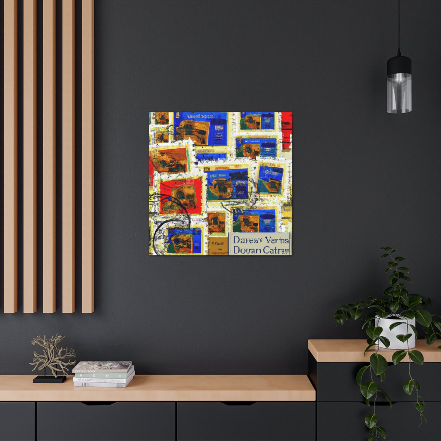 Global Collectibles: A World of Stamps. - Postage Stamp Collector Canvas Wall Art