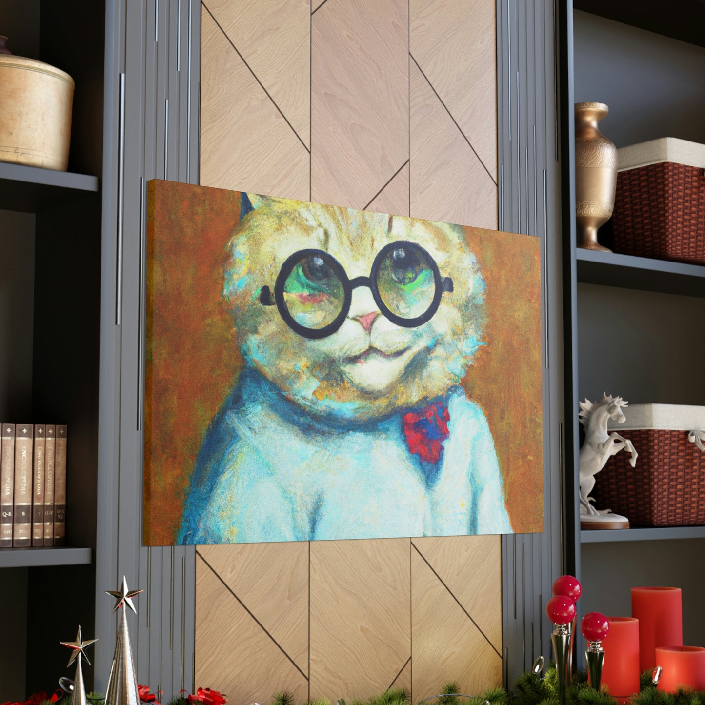 Slinky Whiskers - Cat Lovers Canvas Wall Art