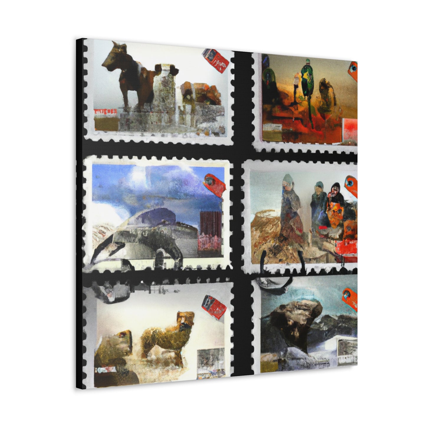 Global Grandeur Stamps - Postage Stamp Collector Canvas Wall Art