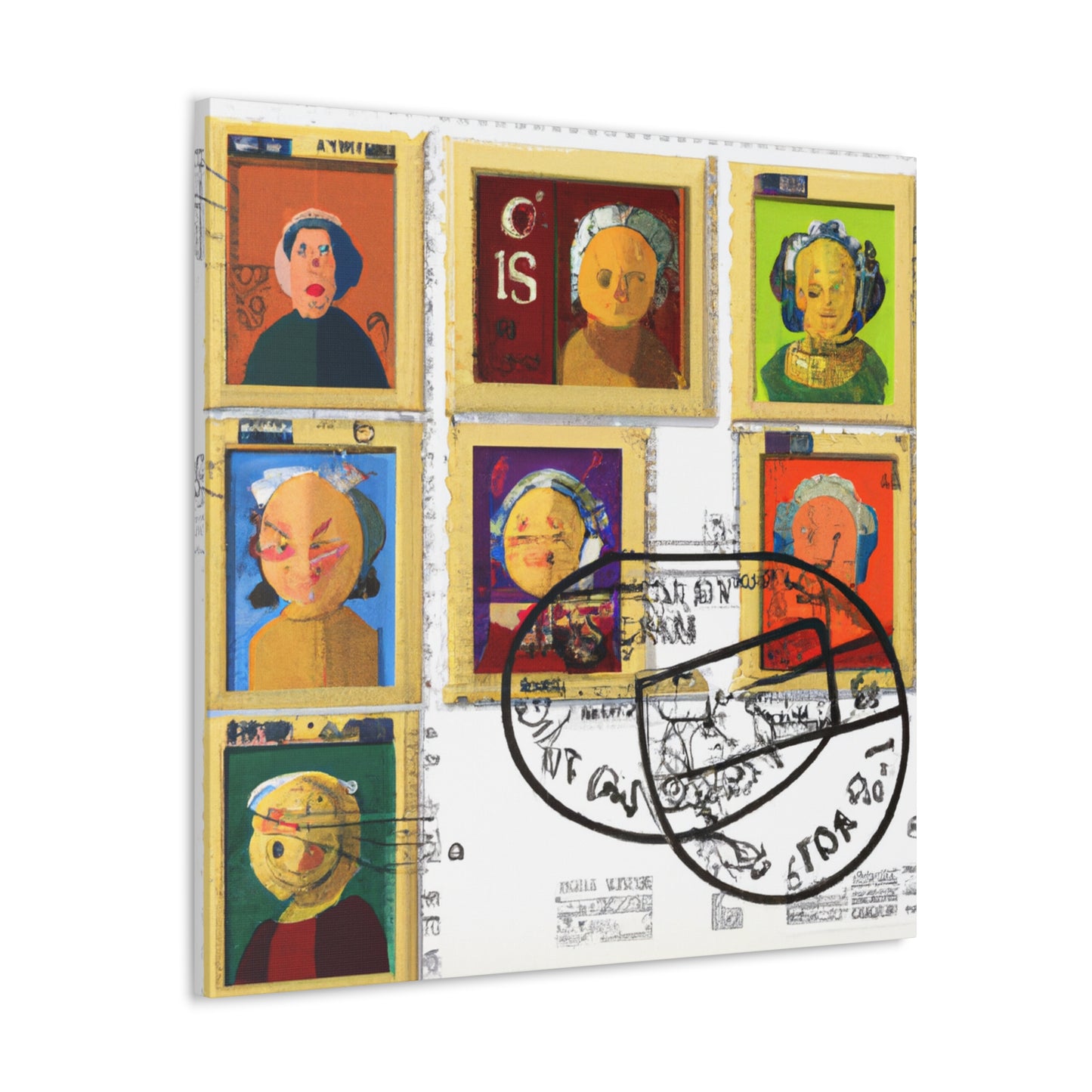 World Wonders Stamps - Postage Stamp Collector Canvas Wall Art