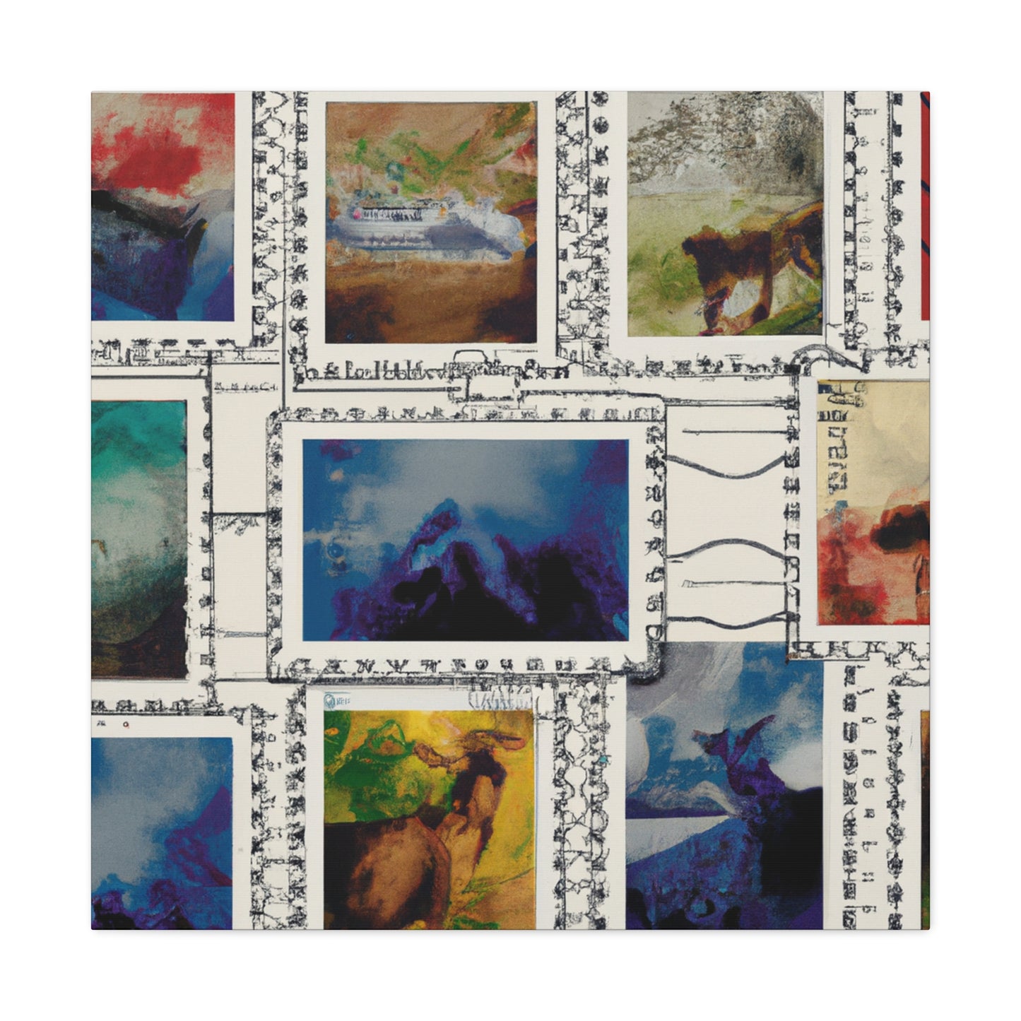 Worldwide Postage Expressions - Postage Stamp Collector Canvas Wall Art