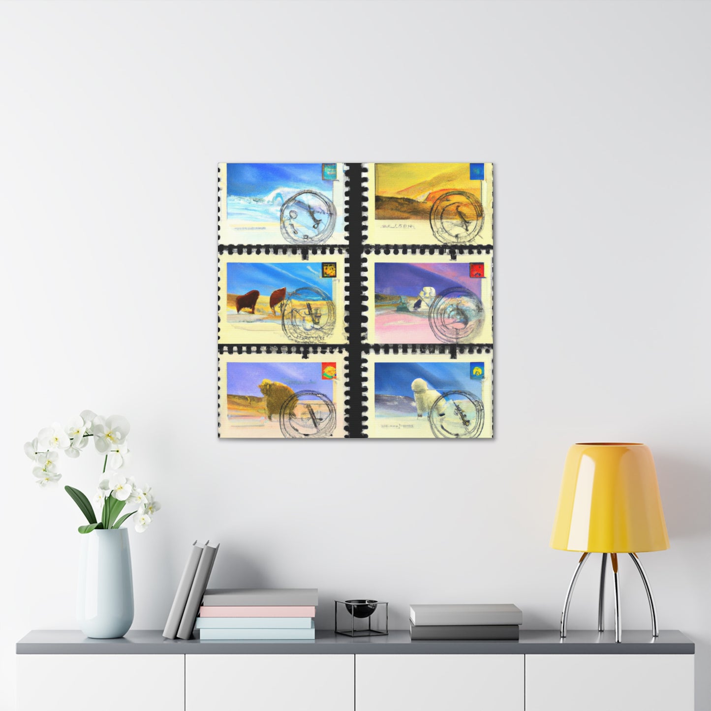 International Heritage Collection - Postage Stamp Collector Canvas Wall Art