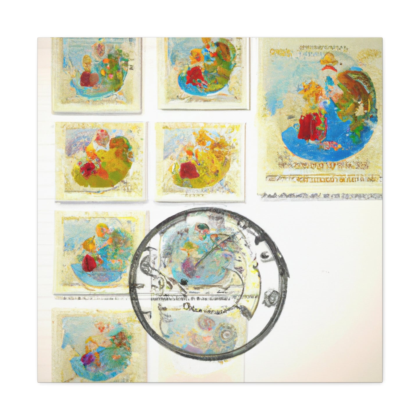 "World of Wonders" Stamps. - Postage Stamp Collector Canvas Wall Art