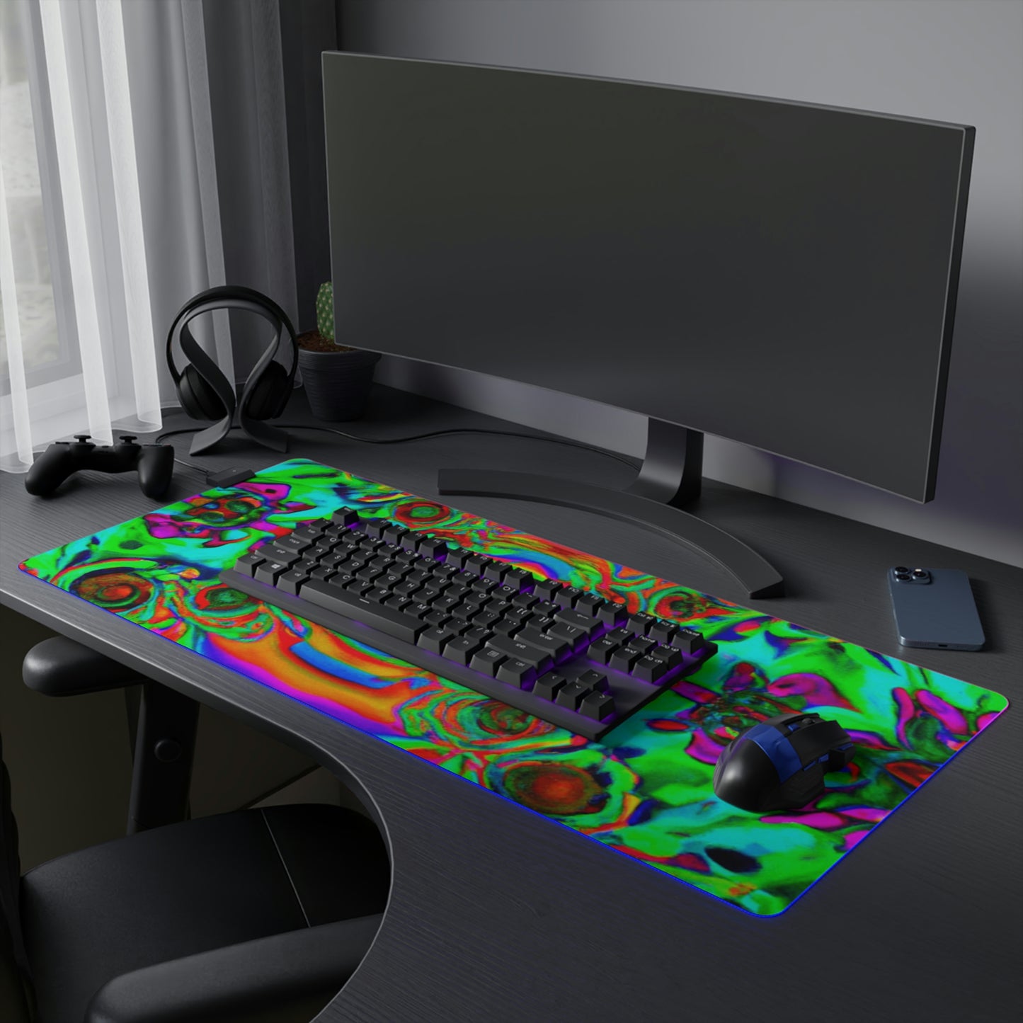 Bunny Blips - Psychedelic Trippy LED Light Up Gaming Mouse Pad