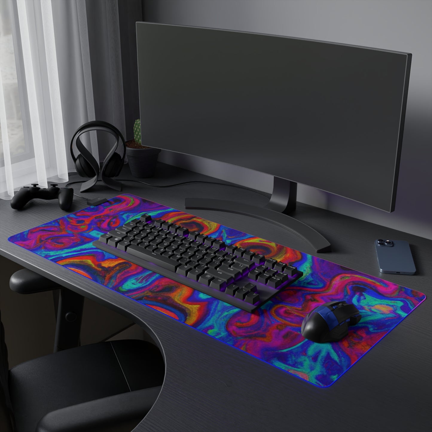 Marshall 'Doc' Silvermane - Psychedelic Trippy LED Light Up Gaming Mouse Pad