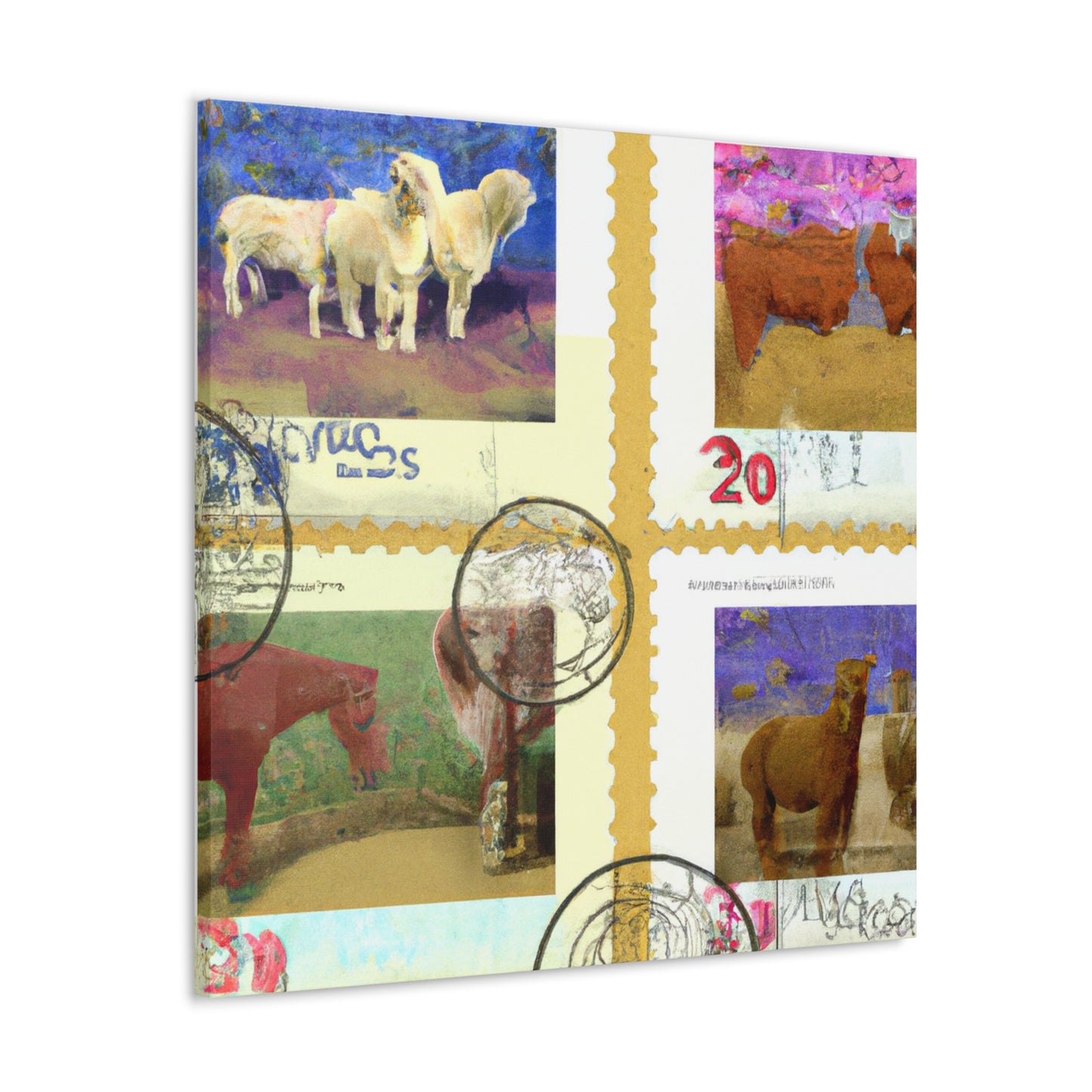 "Cultural Crossroads" - Postage Stamp Collector Canvas Wall Art