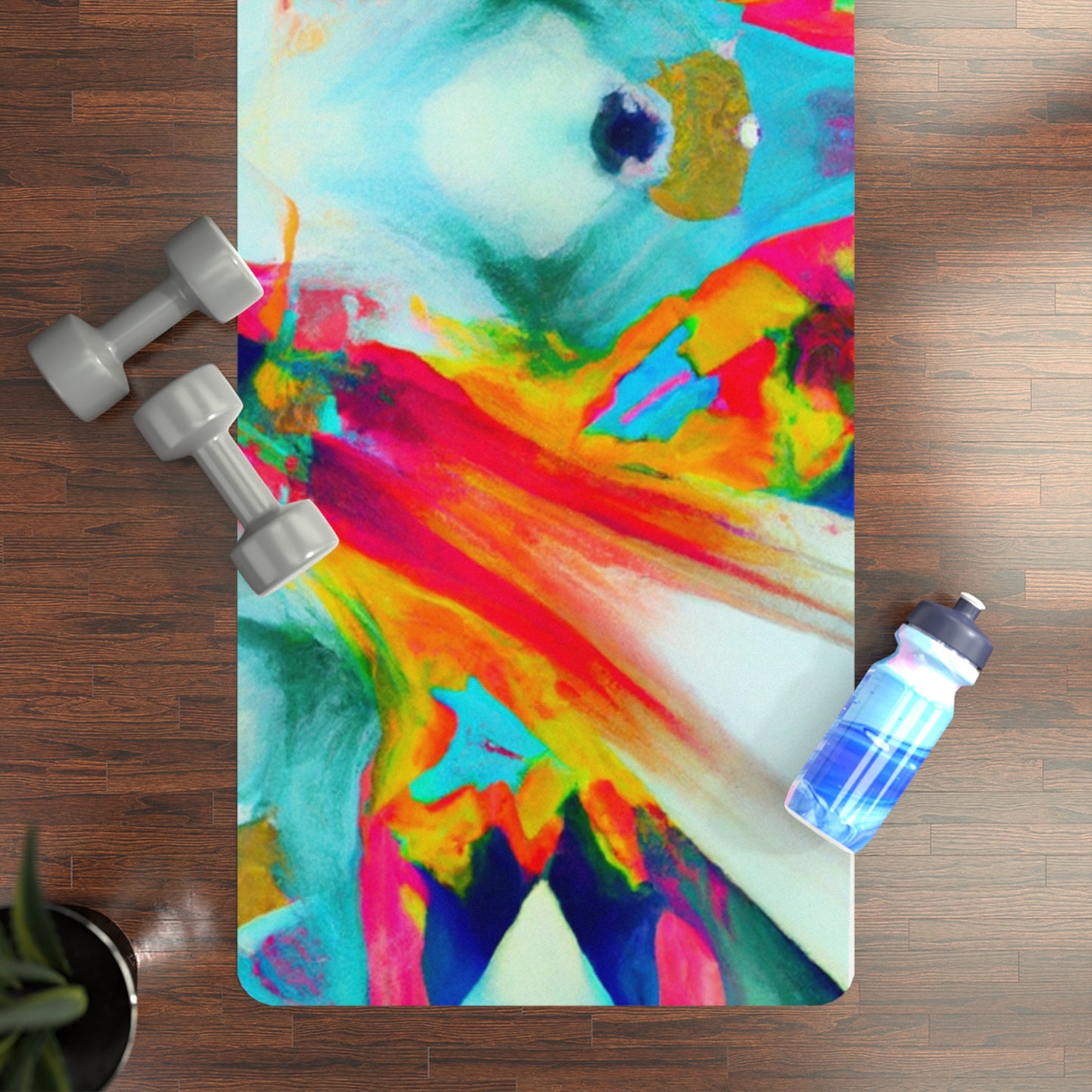 Psychedelic Trippy Design Rubber Yoga Exercise Mat