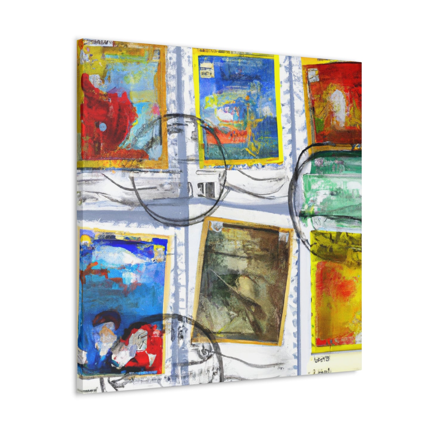 Worldwide Wonders - Postage Stamp Collector Canvas Wall Art